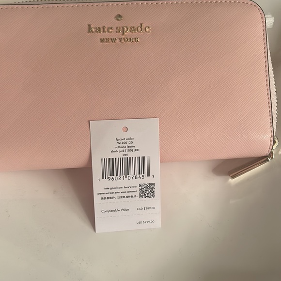 New Kate Spade chalk pink continental wallet - Picture 6 of 7